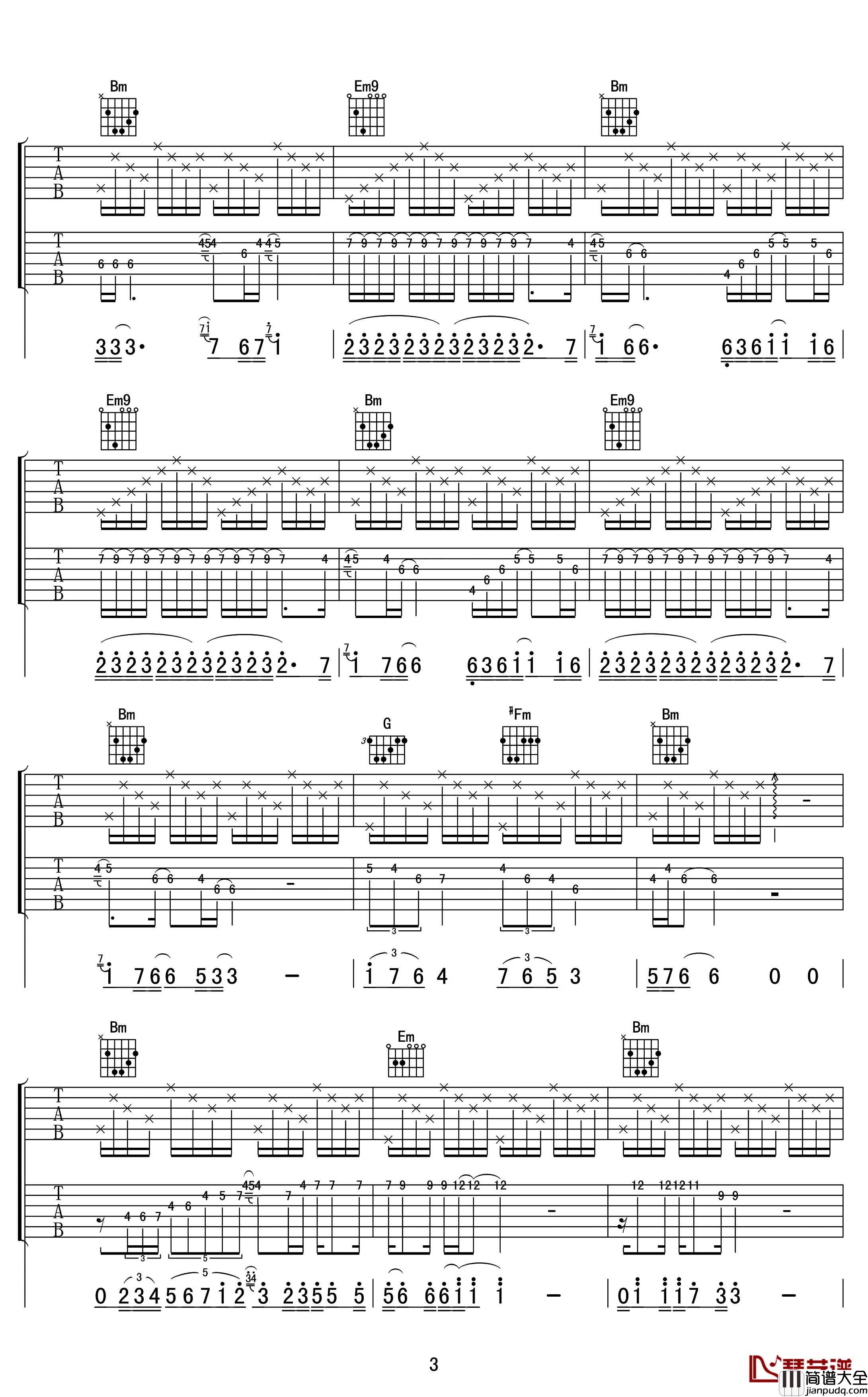 Cancion_Triste吉他谱_重奏_jesse_cook_予山璥编配