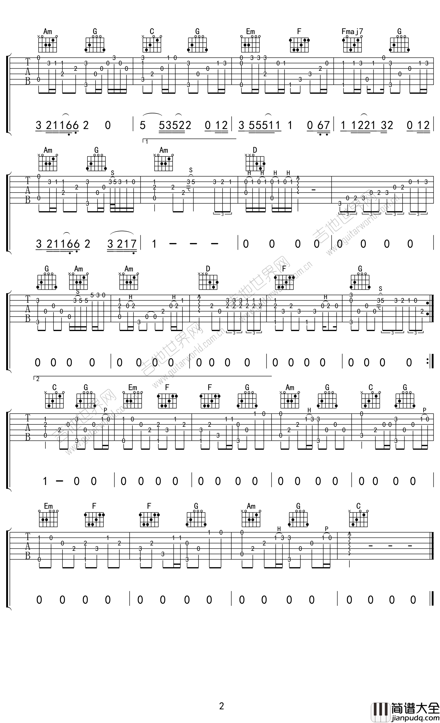 谁伴我闯荡指弹谱_Beyond_高清图片