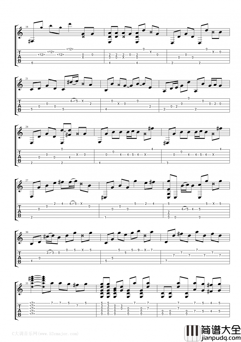 _听见下雨的声音_魏如昀_指弹吉他谱