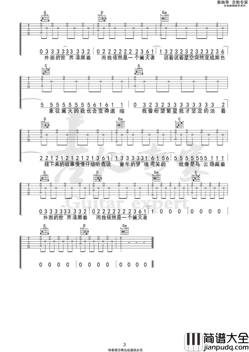 妈妈的话吉他谱__zyboy忠宇_G调吉他六线谱