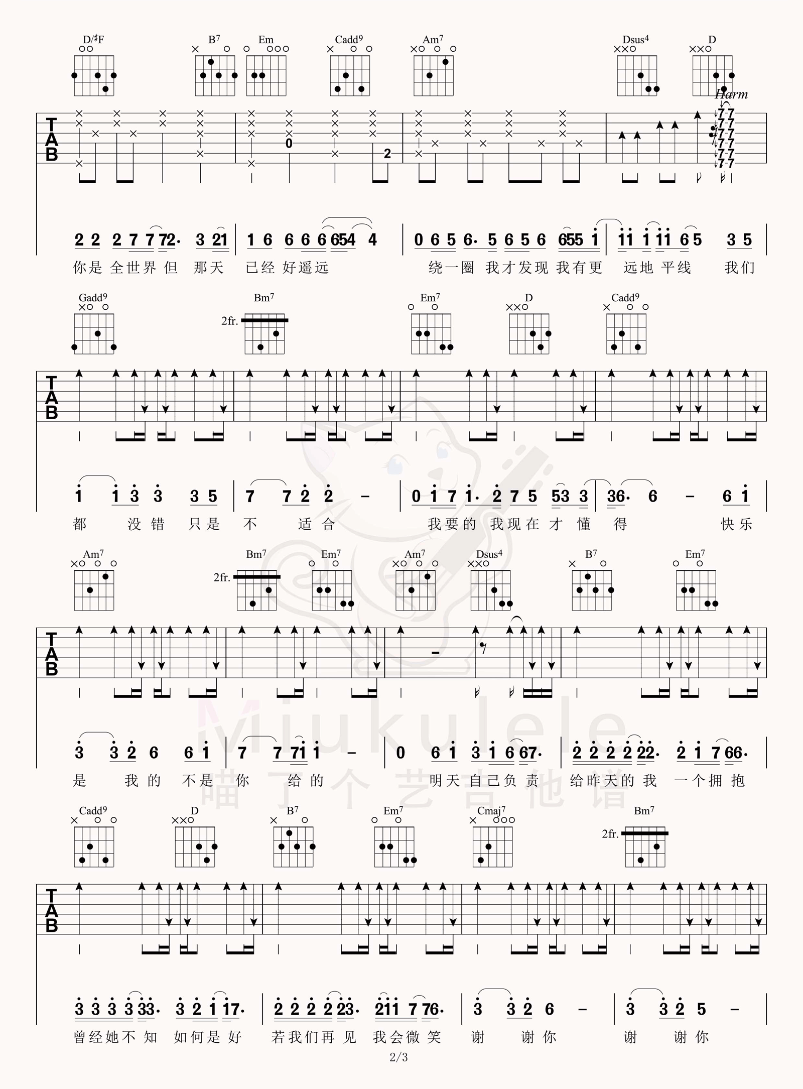 _柠檬草的味道_吉他谱_蔡依林_G调原版六线谱