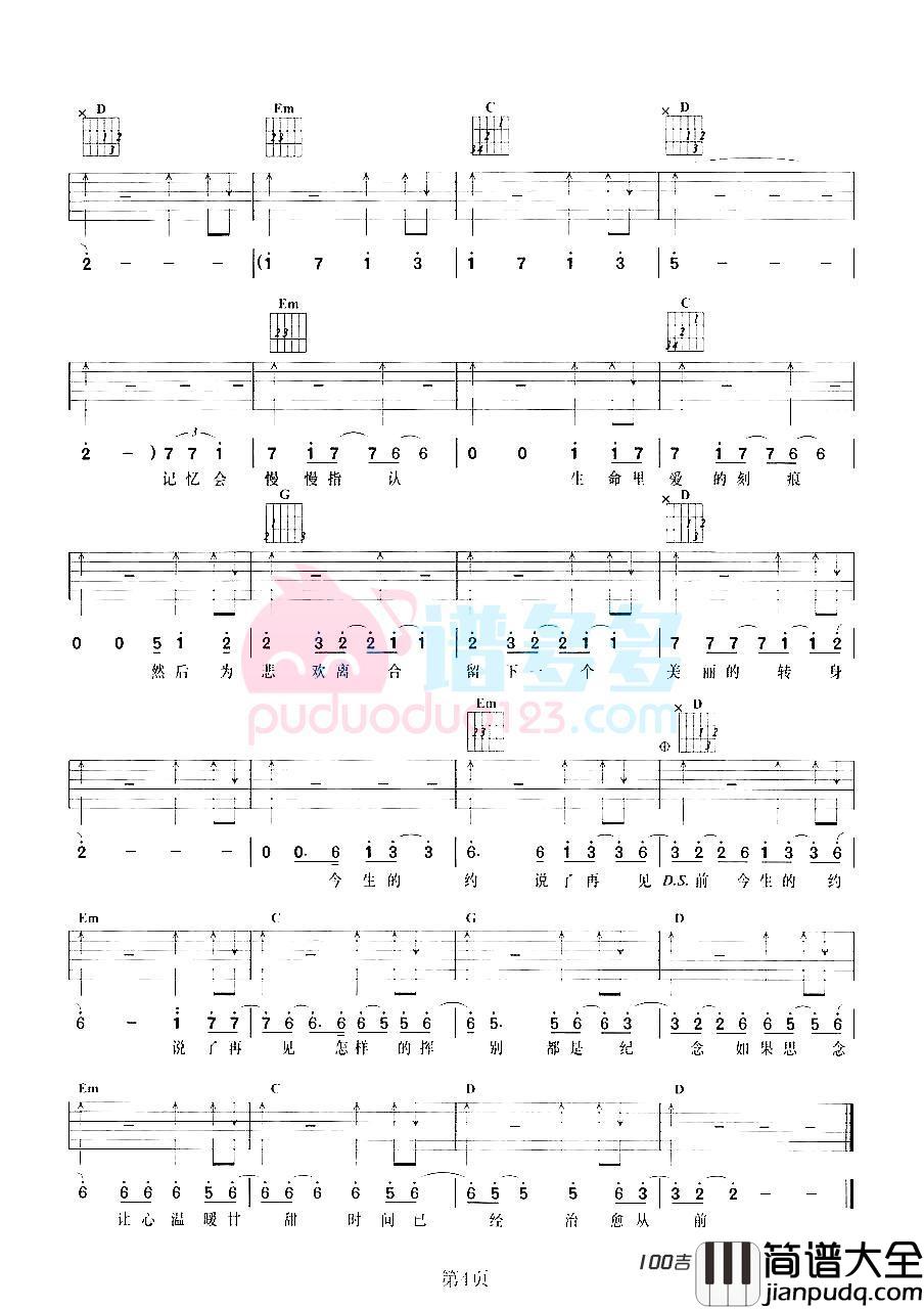 _心术_吉他谱_张宇_A调吉他弹唱谱