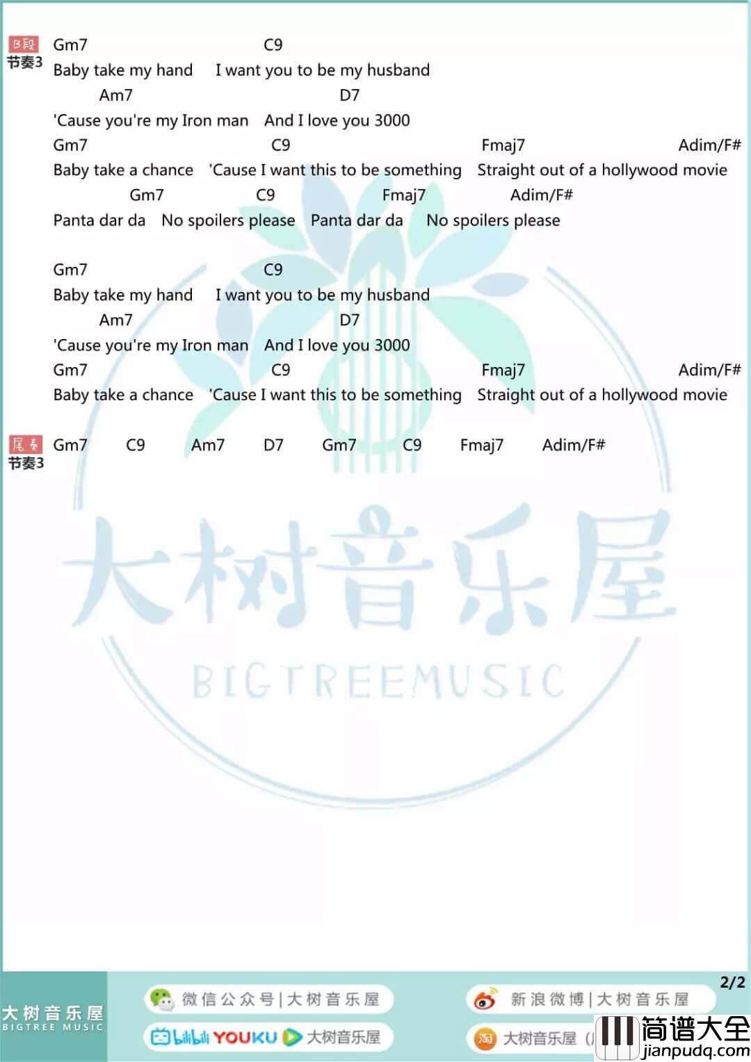 I_Love_You_3000吉他谱_F调和弦谱_Stephanie_Poetri