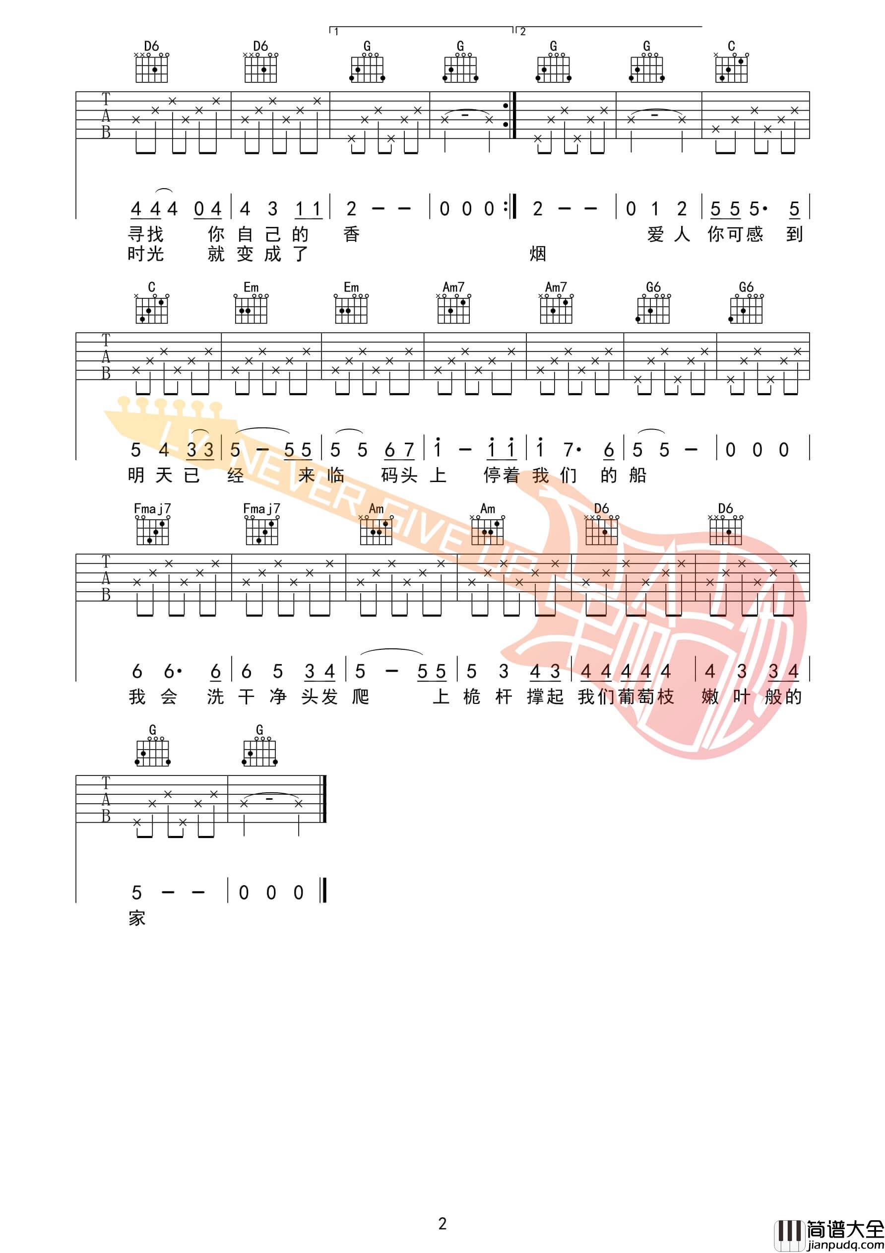米店吉他谱_D调男生版_革命吉他编配_张玮玮