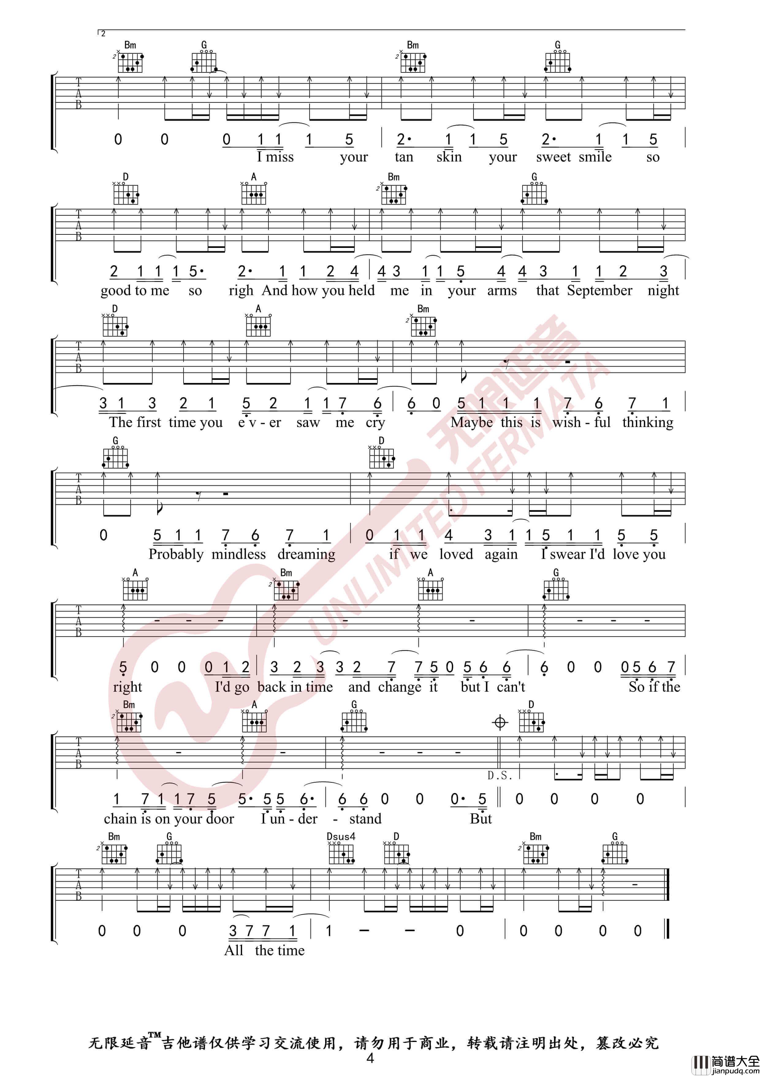 Taylor_Swift_Back_To_December_吉他谱__无限延音编配