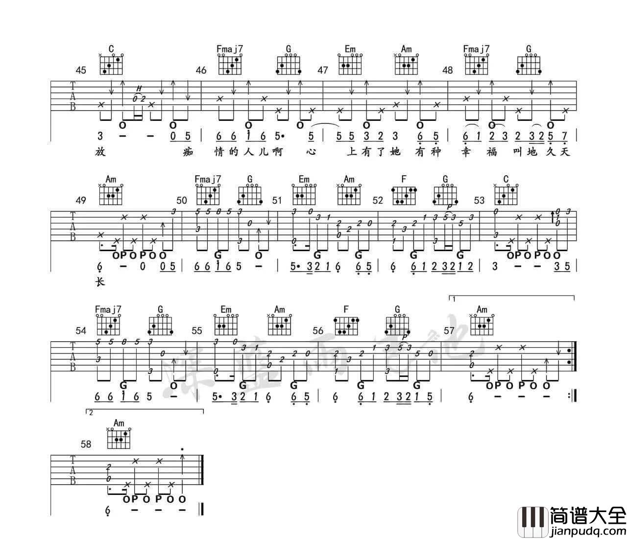 _火红的萨日朗_吉他谱_吉他弹唱示范演示视频_C调版