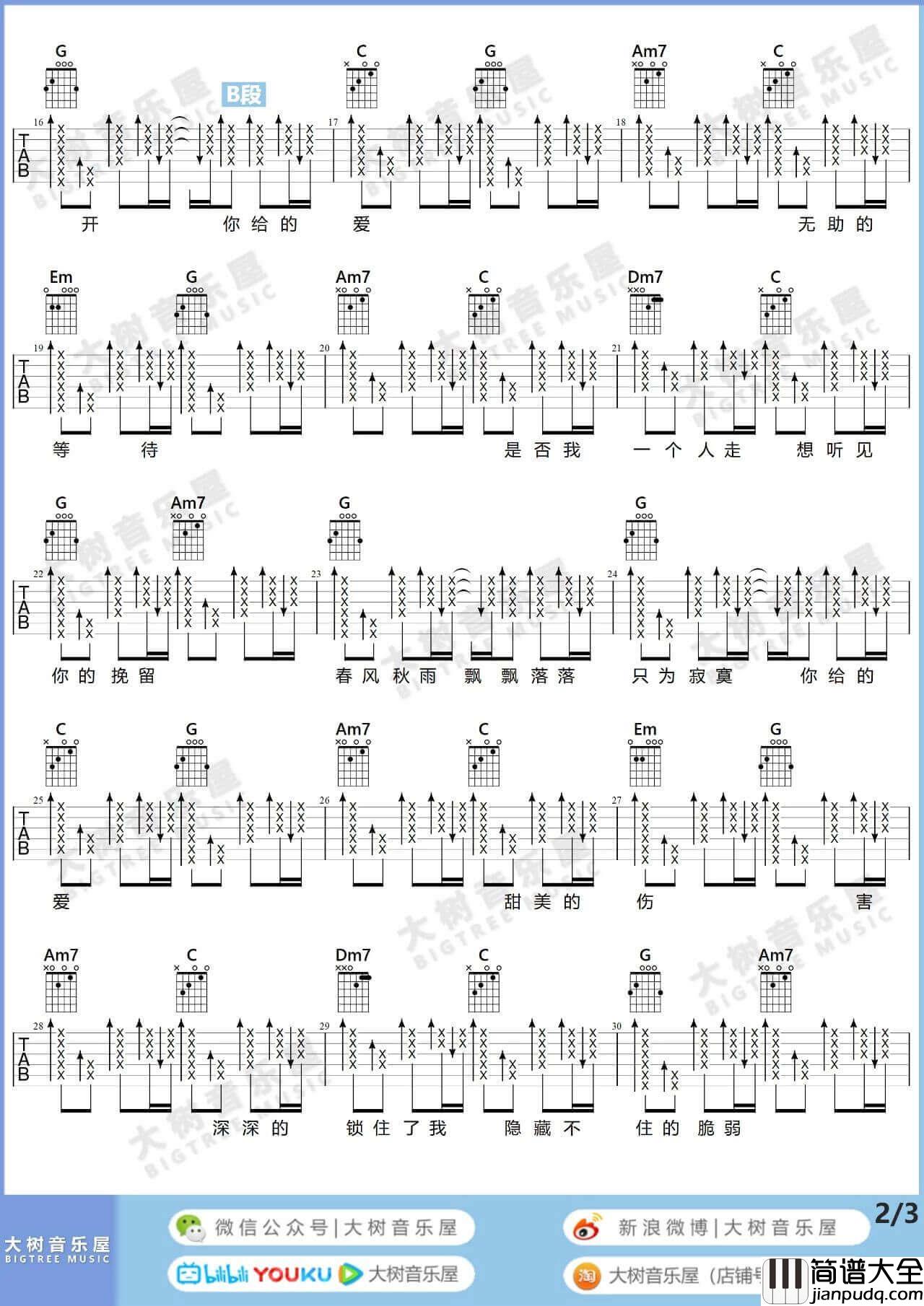 _Last_Dance_吉他谱_伍佰_吉他和弦谱/六线谱_弹唱视频教学
