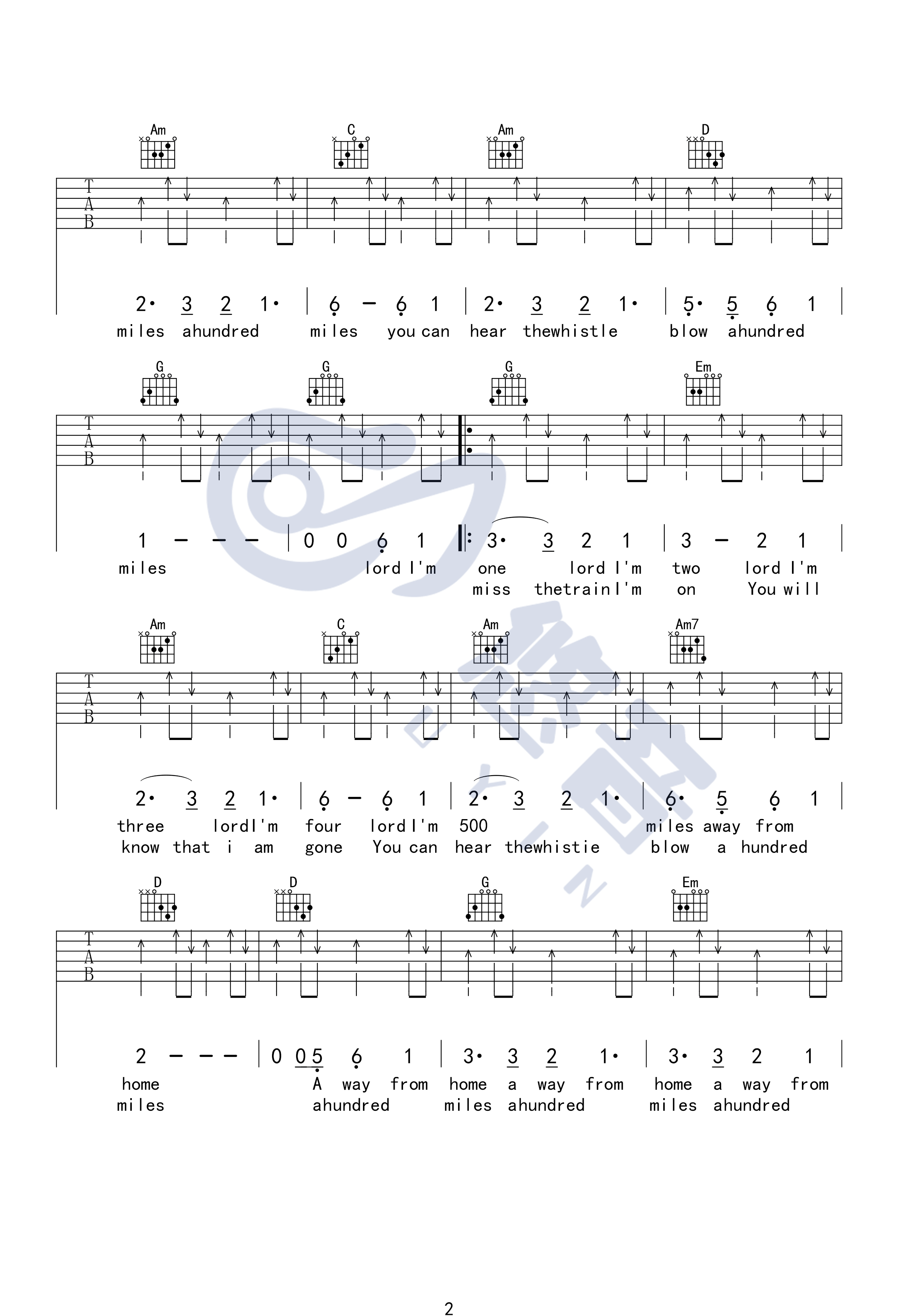 _500_miles_吉他谱_吉他弹唱视频示范演示_悠音课堂