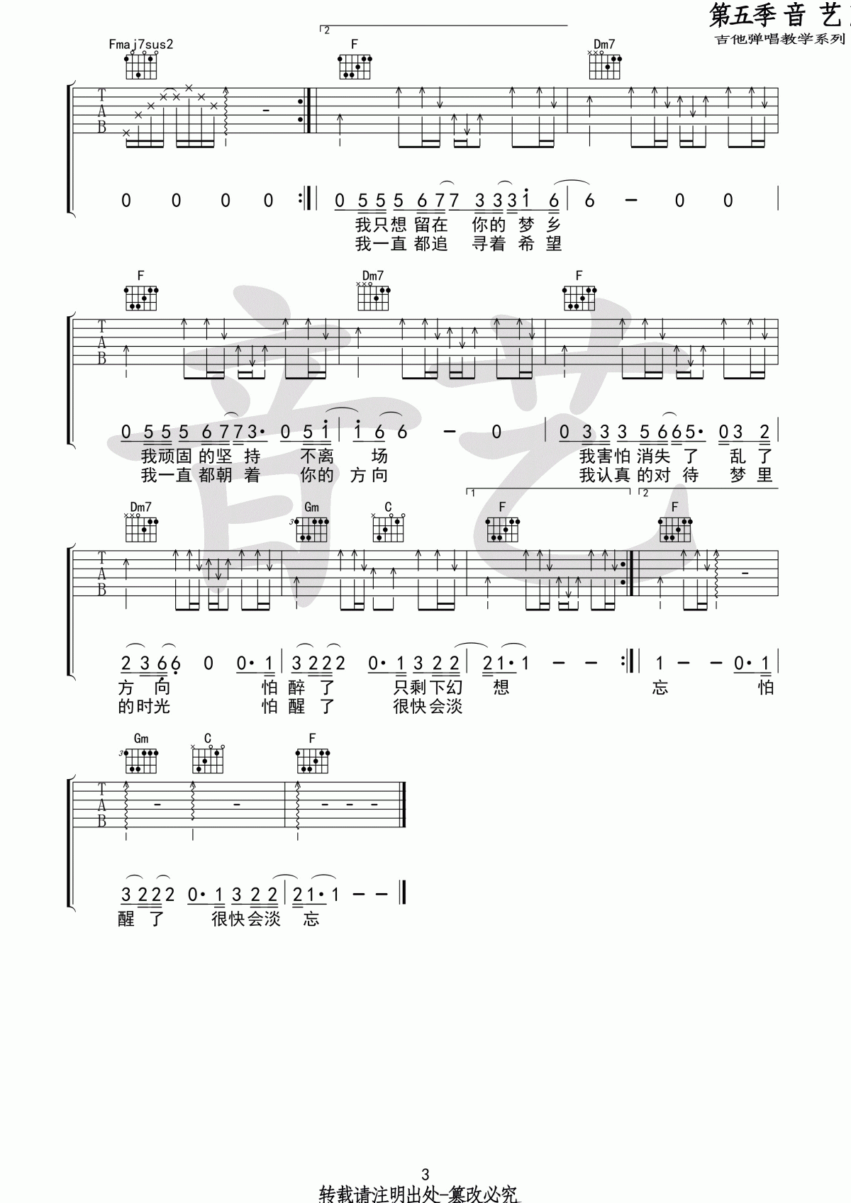 _路远_原版吉他谱_高清弹唱谱__张磊