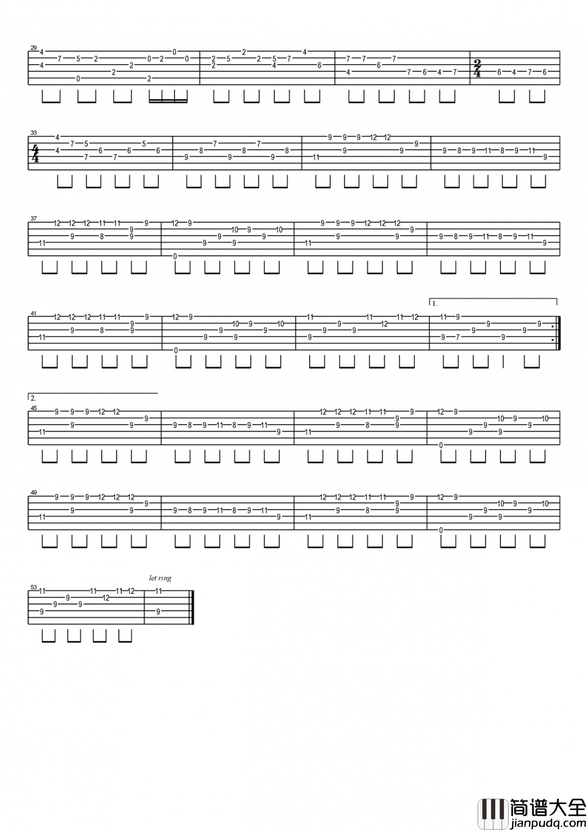 许巍_完美生活_指弹谱_吉他独奏谱_高清版