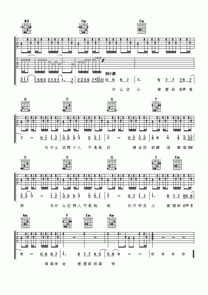 吕俊_不是我们吉他谱