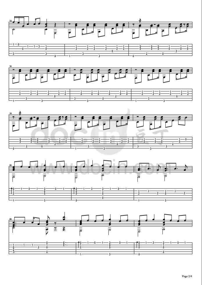 恋爱循环指弹谱_原调六线谱_花泽香菜