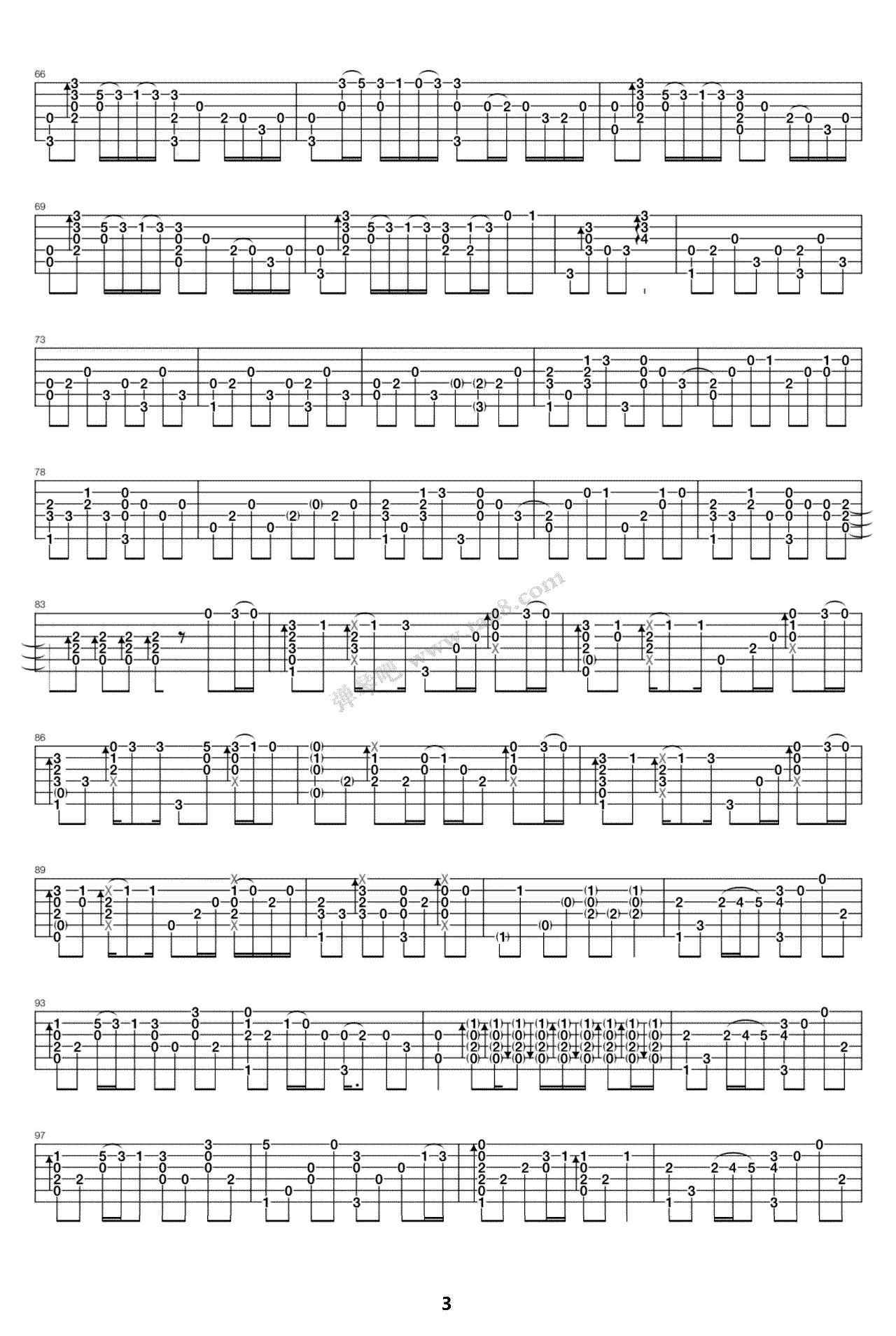 打上花火指弹谱_C调六线谱_米津玄师