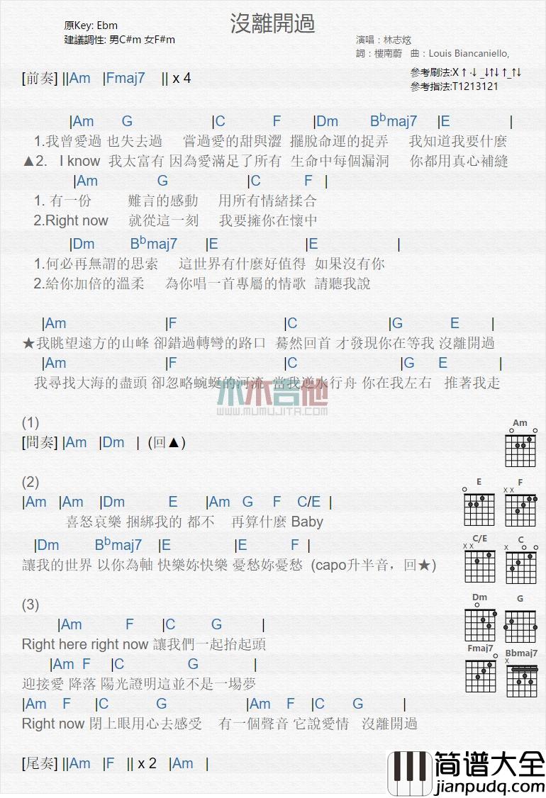 没离开过_吉他谱_林志炫