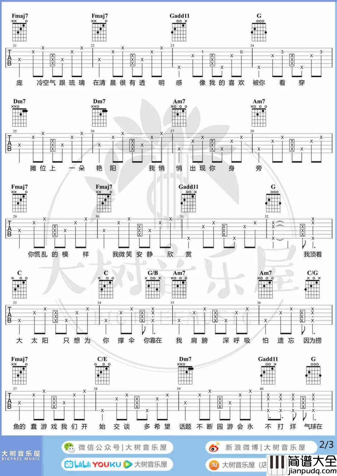_园游会_吉他谱_周杰伦_C调原版六线谱_吉他弹唱教学
