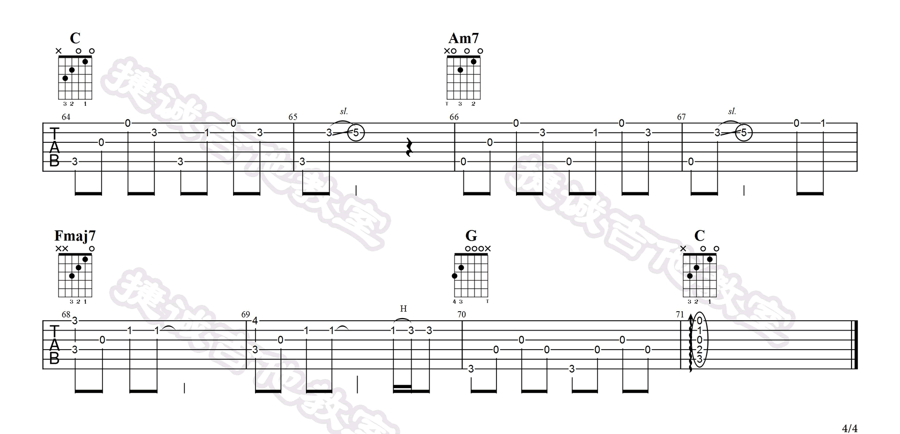 _那就这样吧_吉他谱_动力火车_C调原版弹唱谱_高清六线谱