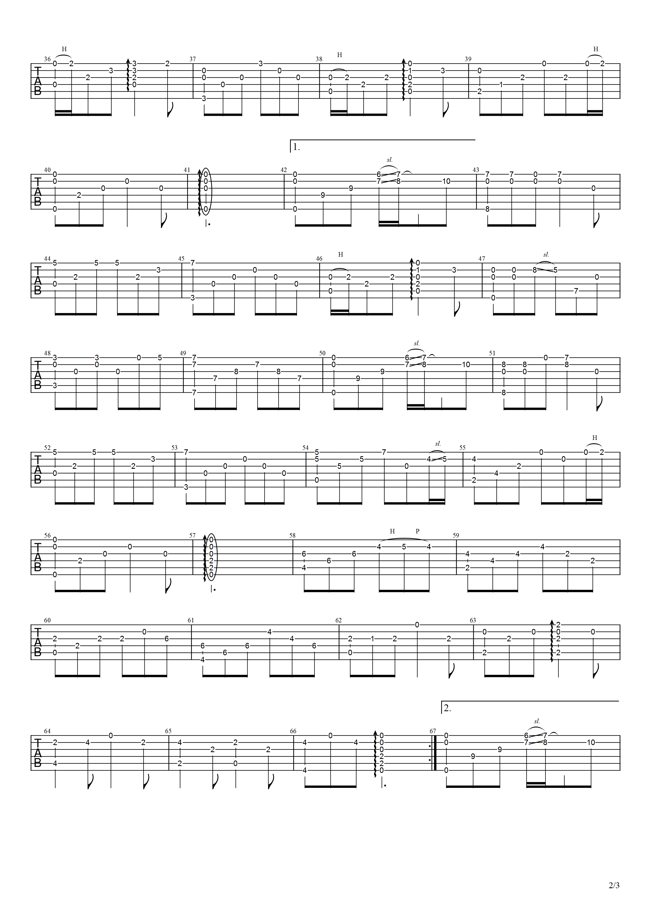 _深夜一角_指弹吉他谱_毛不易_独奏六线谱_高清图片谱