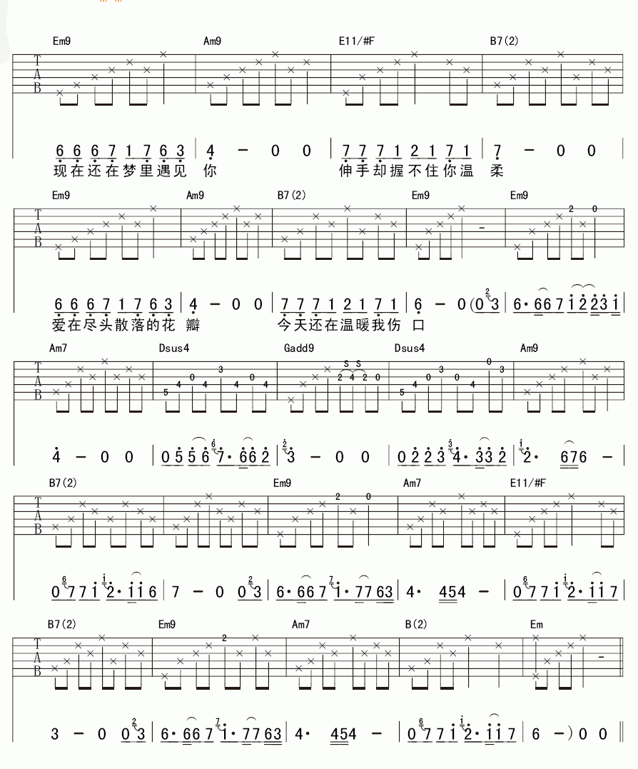 水木年华_少年往事吉他谱