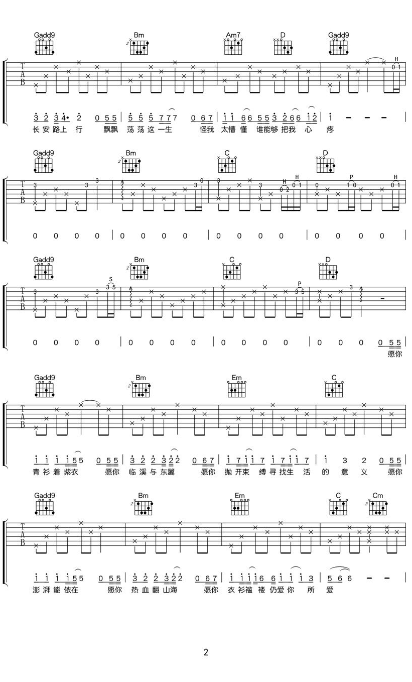 _少年依然在_吉他谱_解忧邵帅_G调原版弹唱谱_高清六线谱