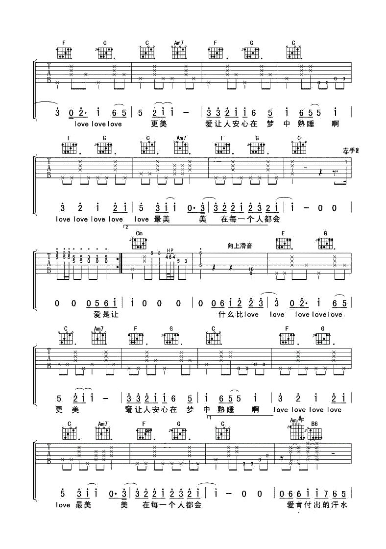 _每个人都会_吉他谱_方大同_C调原版弹唱谱_高清六线谱