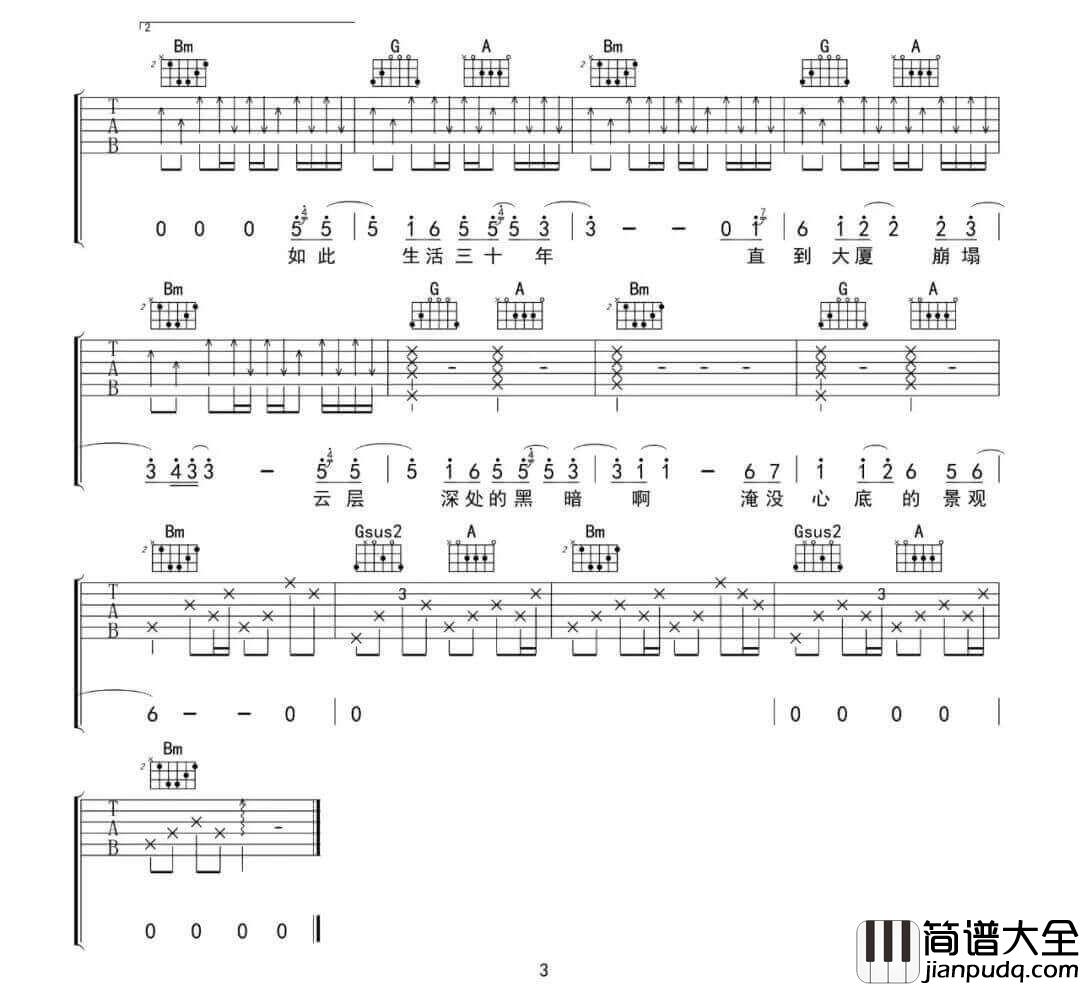 _杀死那个石家庄人_吉他谱_包师语_D调女生版弹唱六线谱