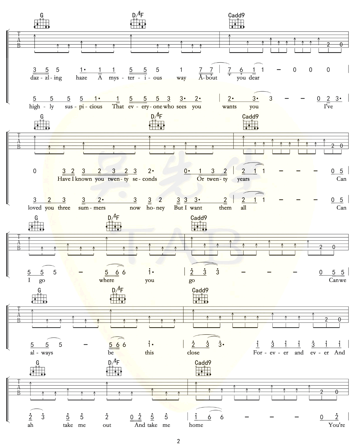 _Lover_吉他谱_Taylor_Swift_G调原版弹唱谱_高清六线谱