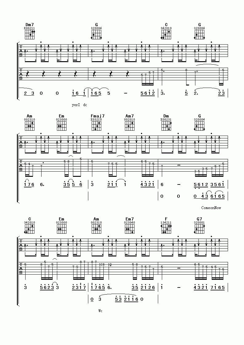 陶喆_爱很简单吉他谱