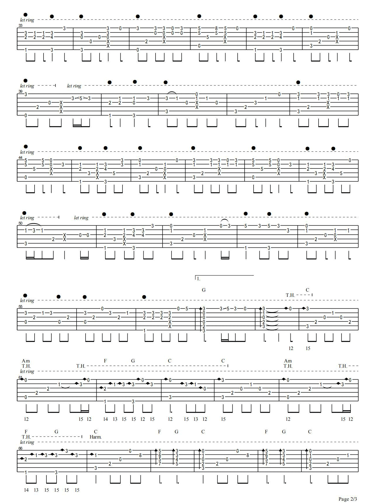成都指弹吉他谱_赵雷__成都_独奏六线谱_指弹吉他教学