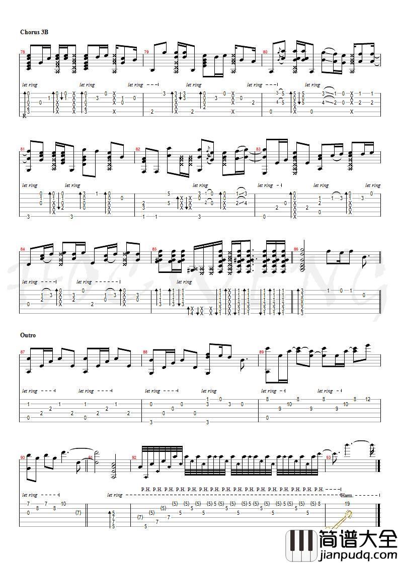 可惜没如果指弹吉他谱_吉他独奏谱_林俊杰