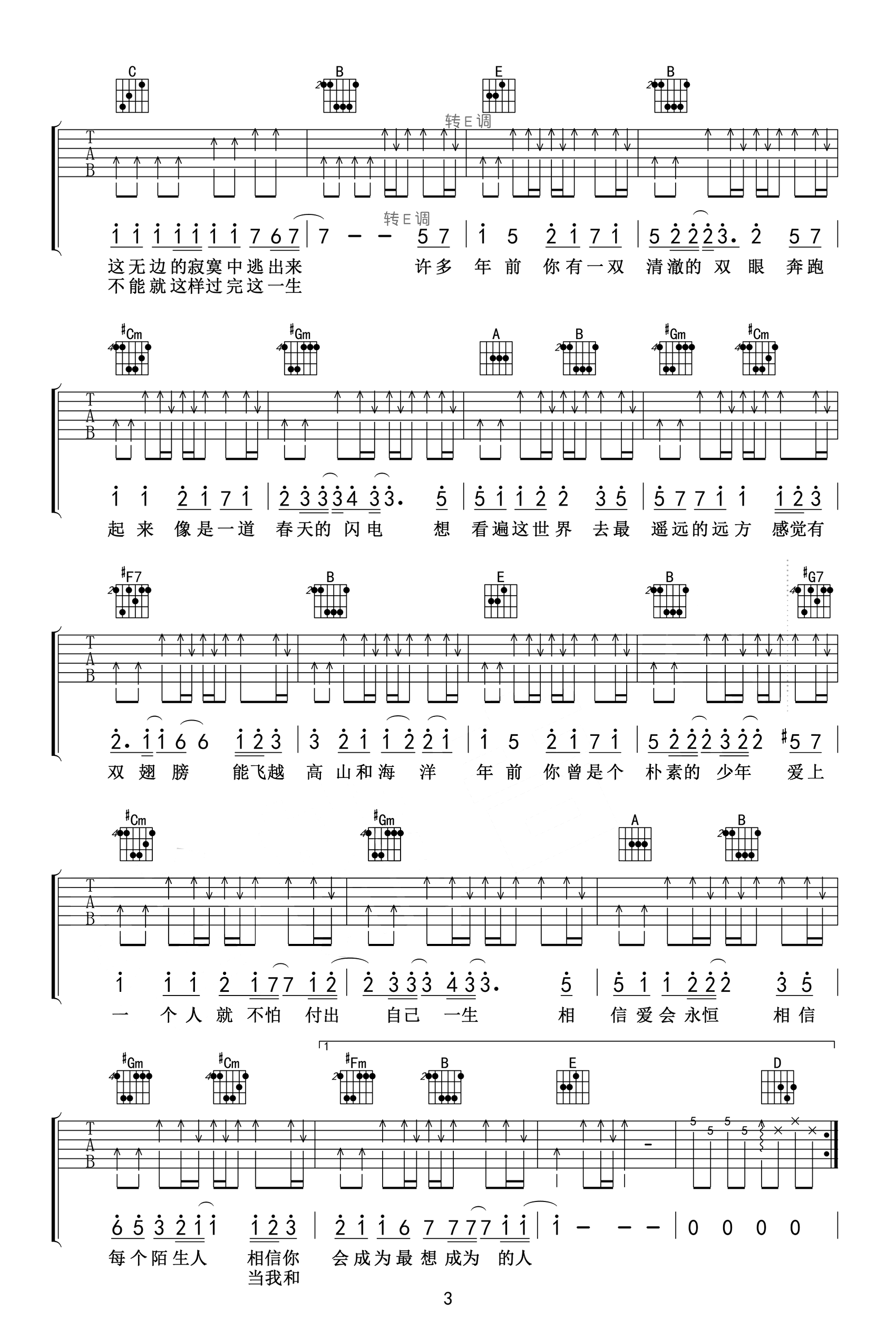 你曾是少年吉他谱_SHE_G调扫弦版_弹唱教学视频