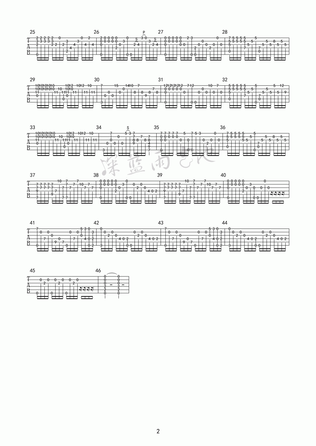 来生缘(一起走过的日子)吉他谱_深蓝雨吉他版指弹独奏版__刘德华