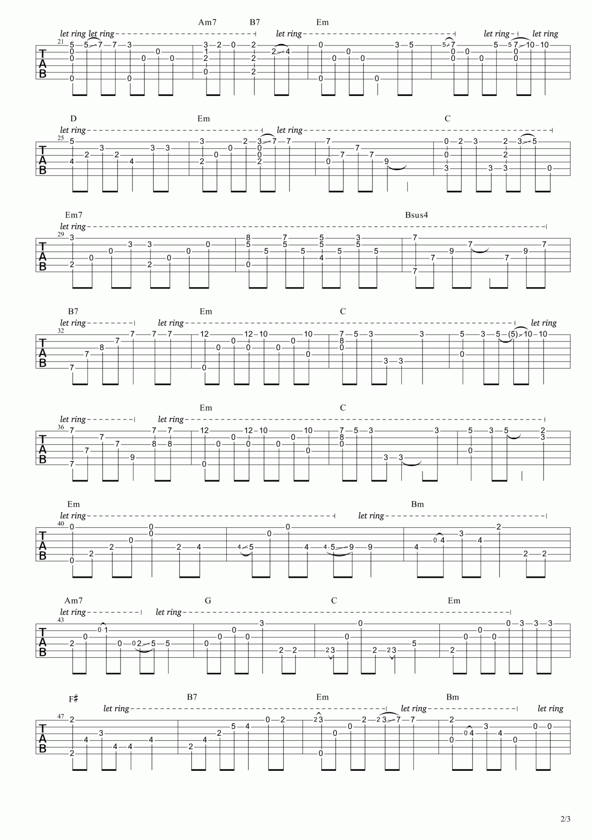 天空之城完整版吉他谱
