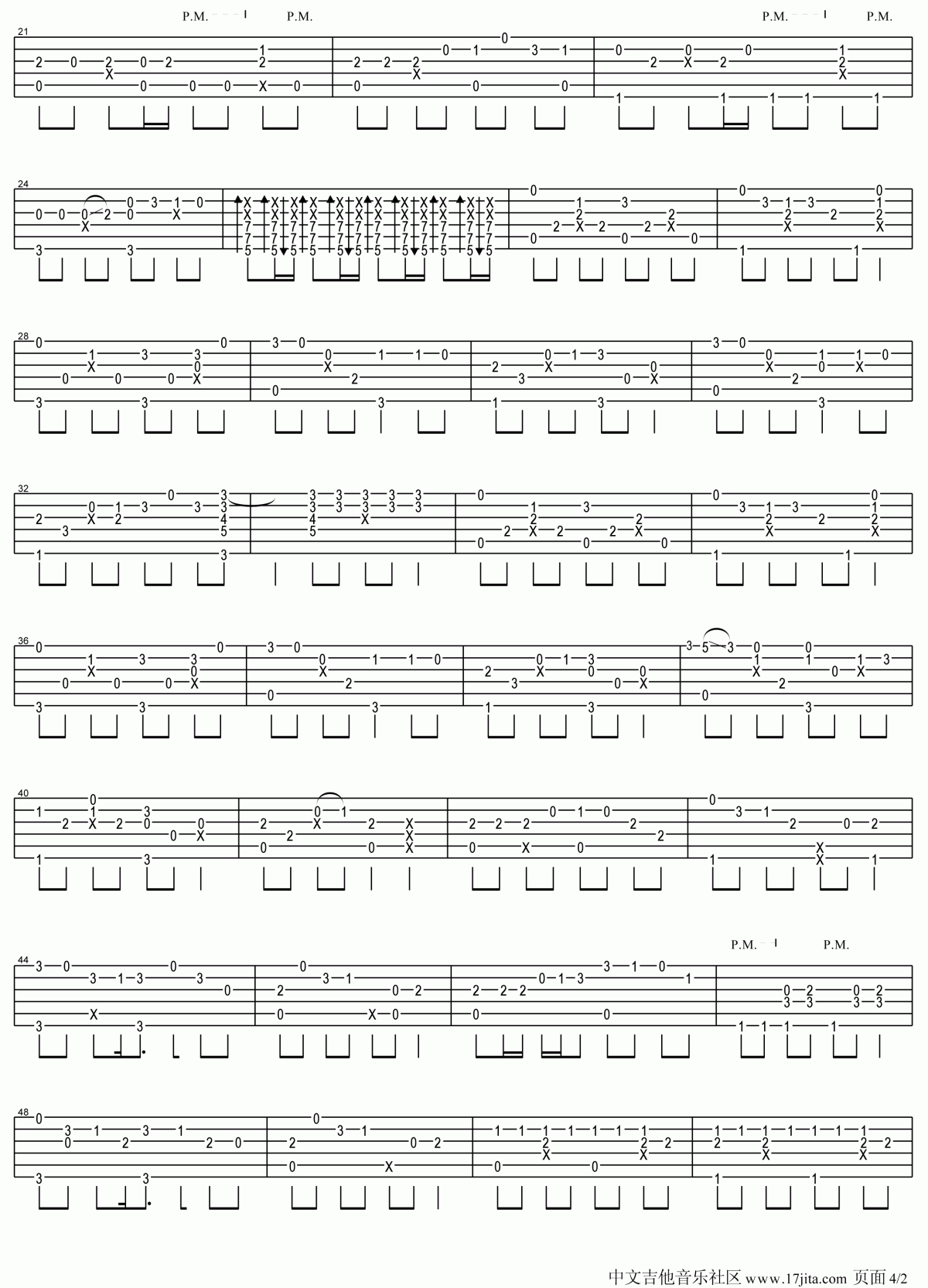 小苹果指弹吉他谱__筷子兄弟