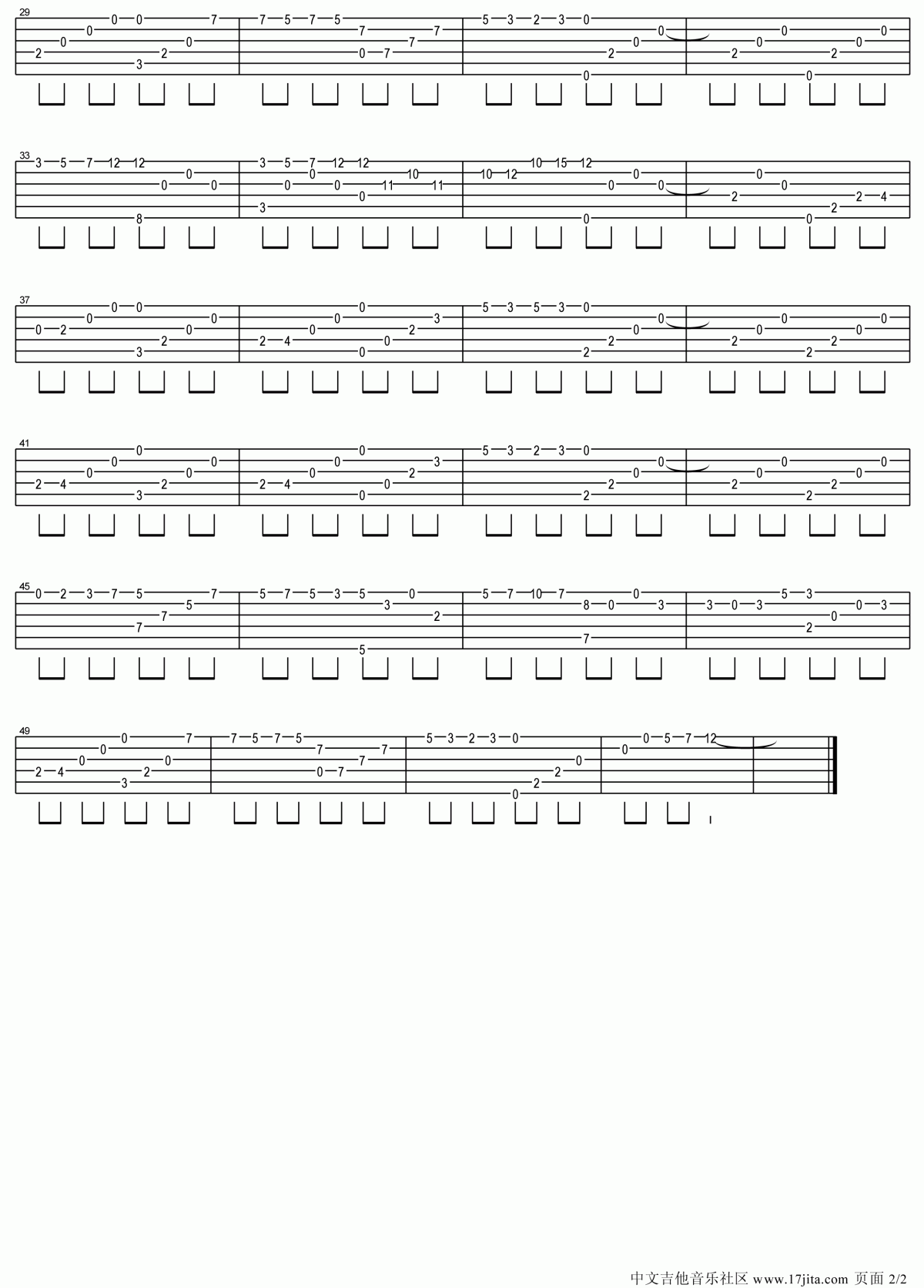 石进_夜的钢琴曲五吉他谱_指弹简单版