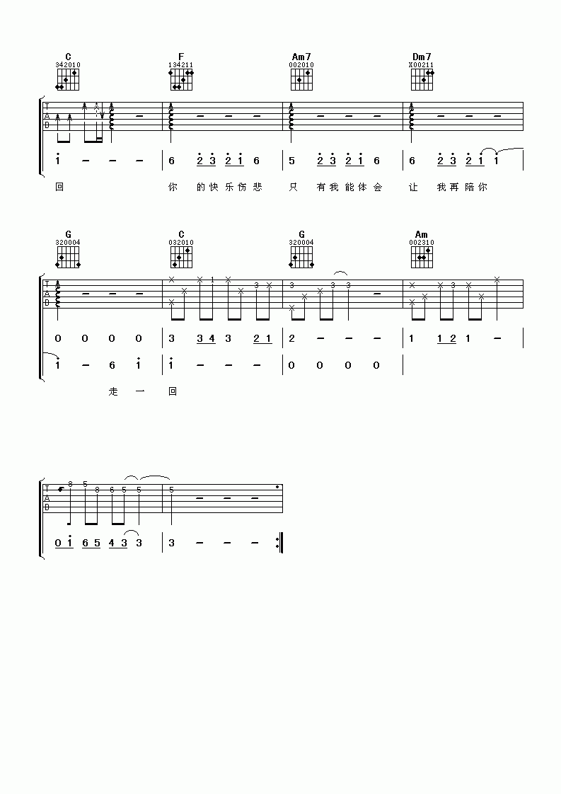 张栋梁_当你孤单你会想起谁吉他谱