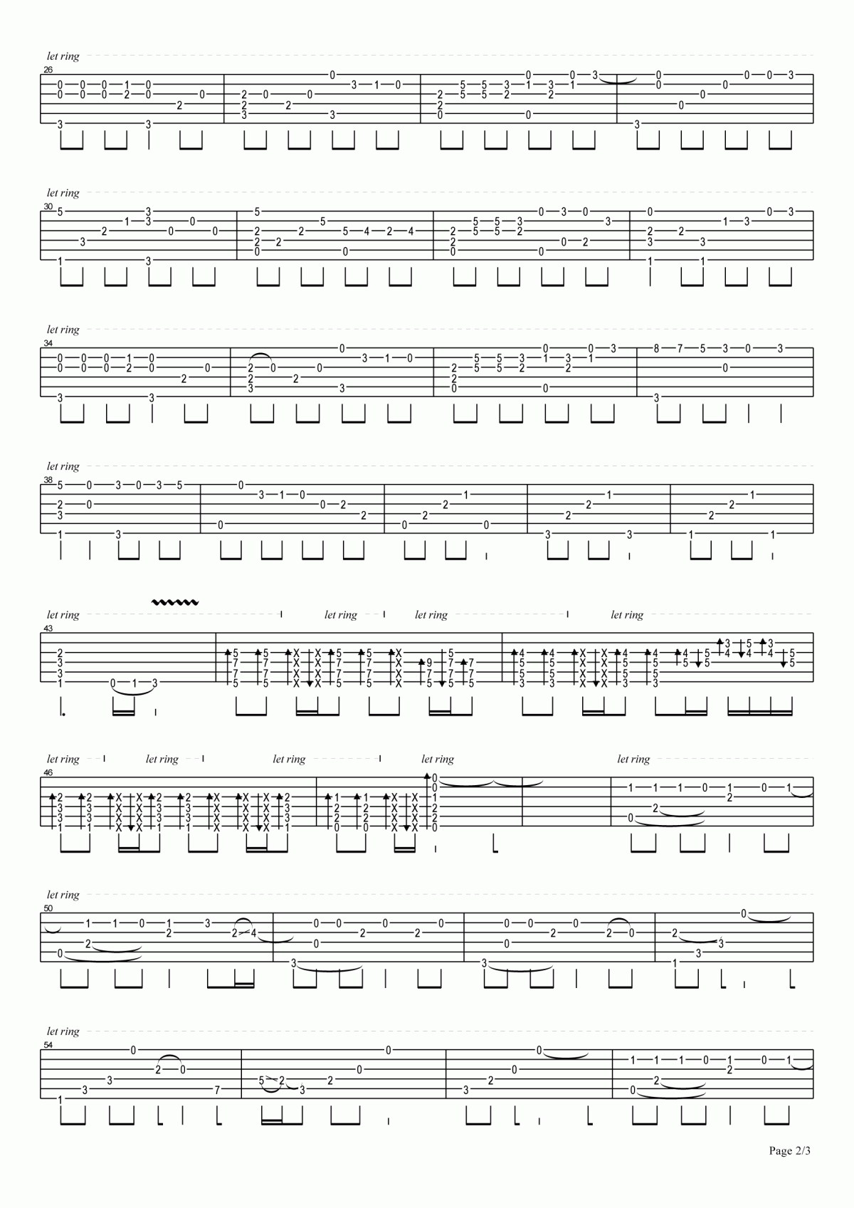 _凉凉_指弹吉他谱高清谱【潇潇指弹改编】