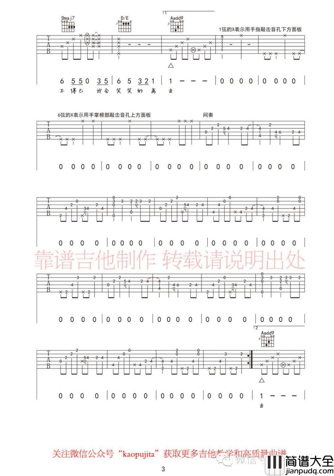 我可以抱你吗_A调吉他谱_张惠妹