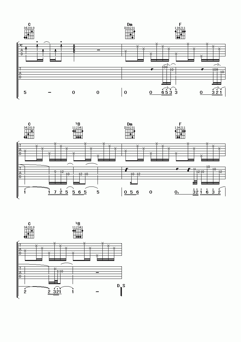 没有你的城市吉他谱__刘德华