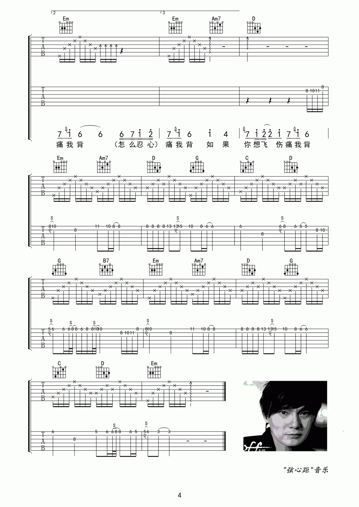 过火吉他谱_G调_张信哲