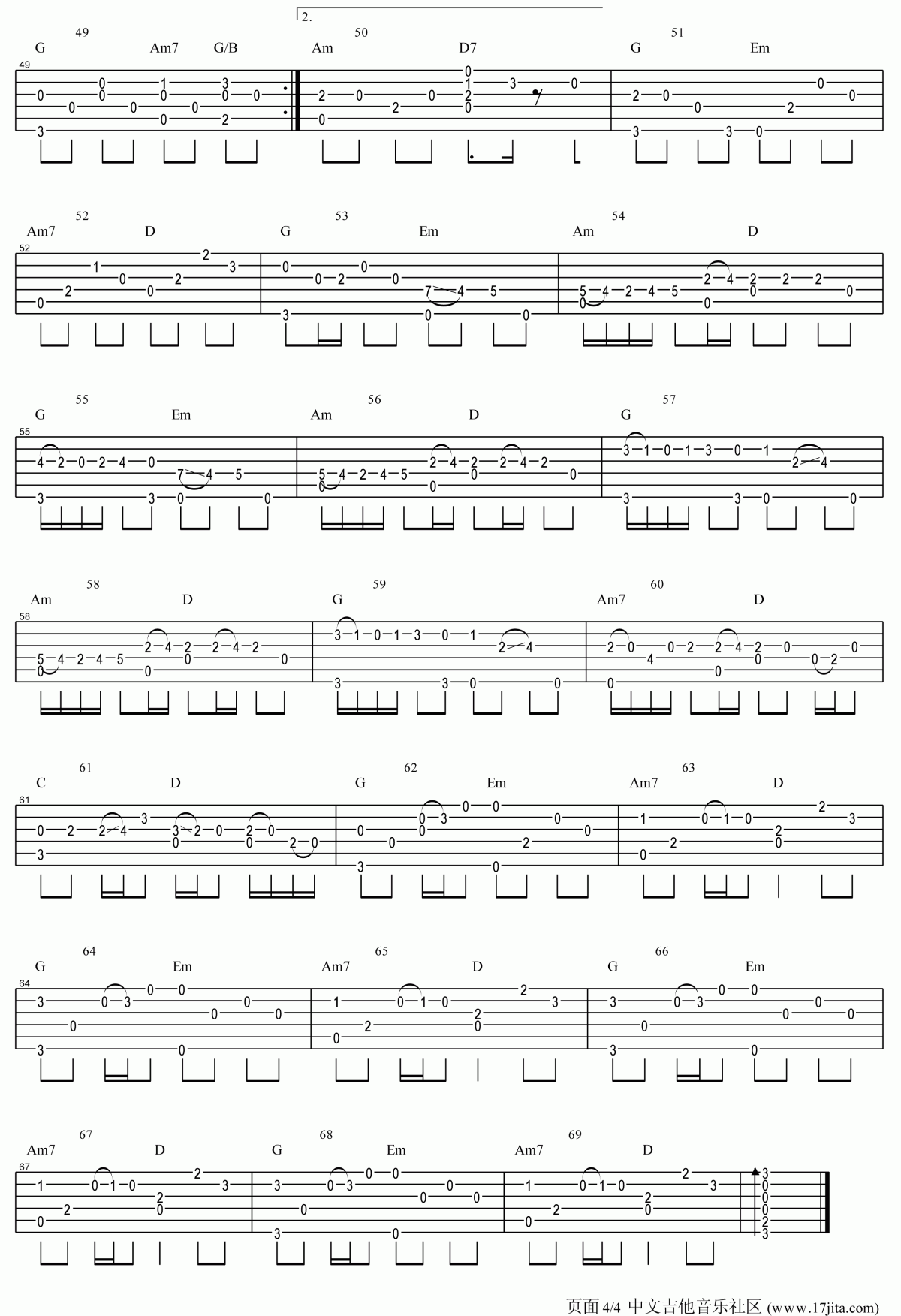 命中注定吉他谱卢家宏指弹版__庾澄庆