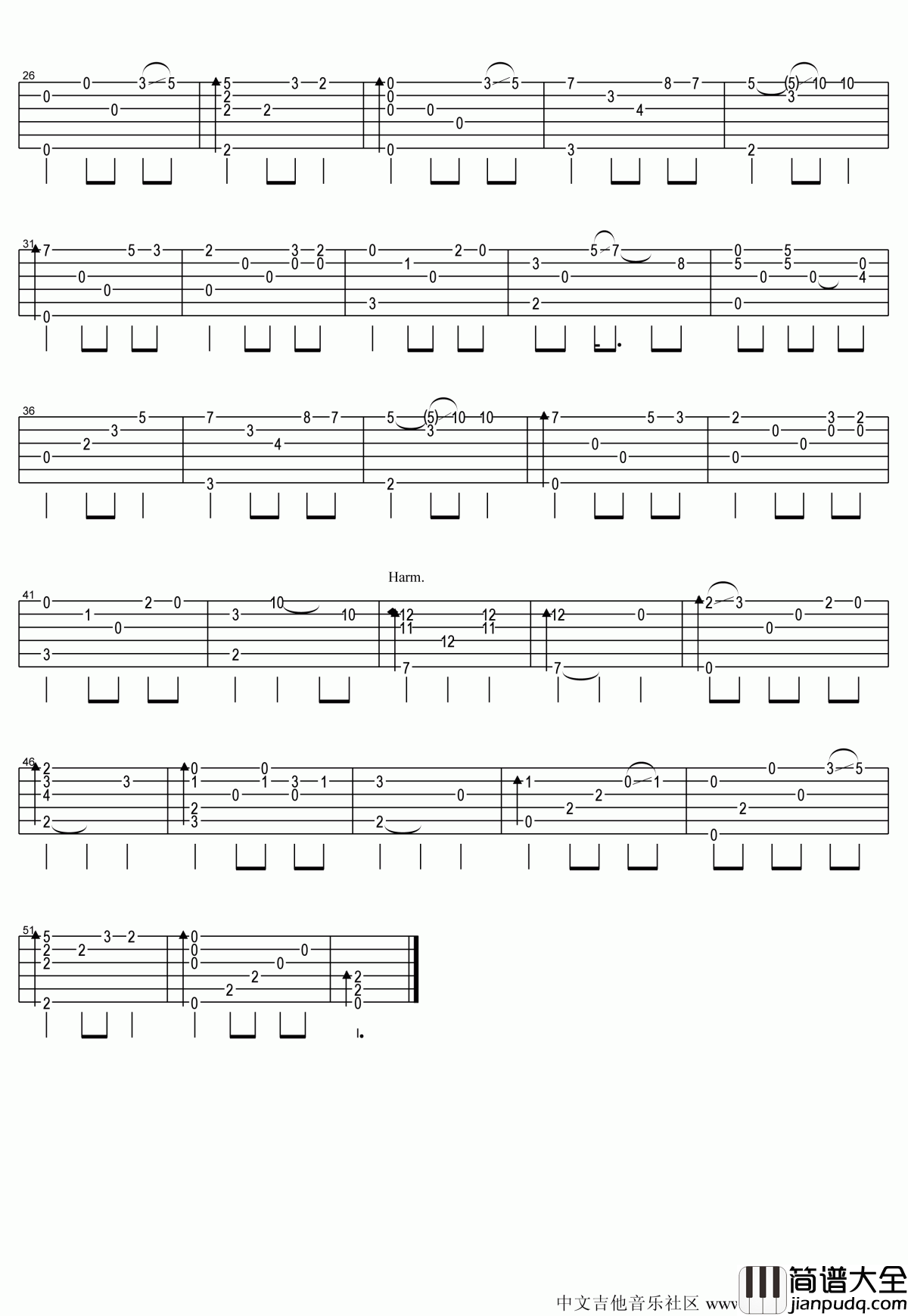 别了夏天指弹吉他谱