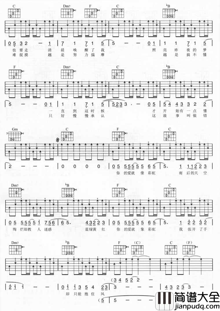彩虹吉他谱__五月天