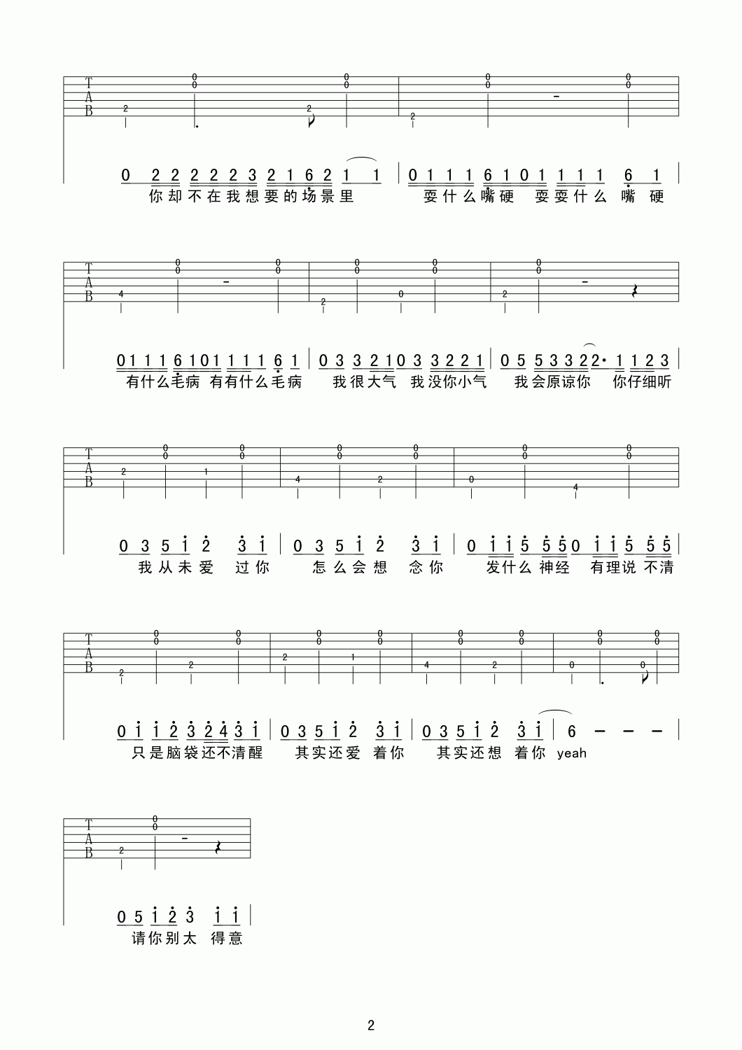 大笨钟吉他谱简单版__周杰伦