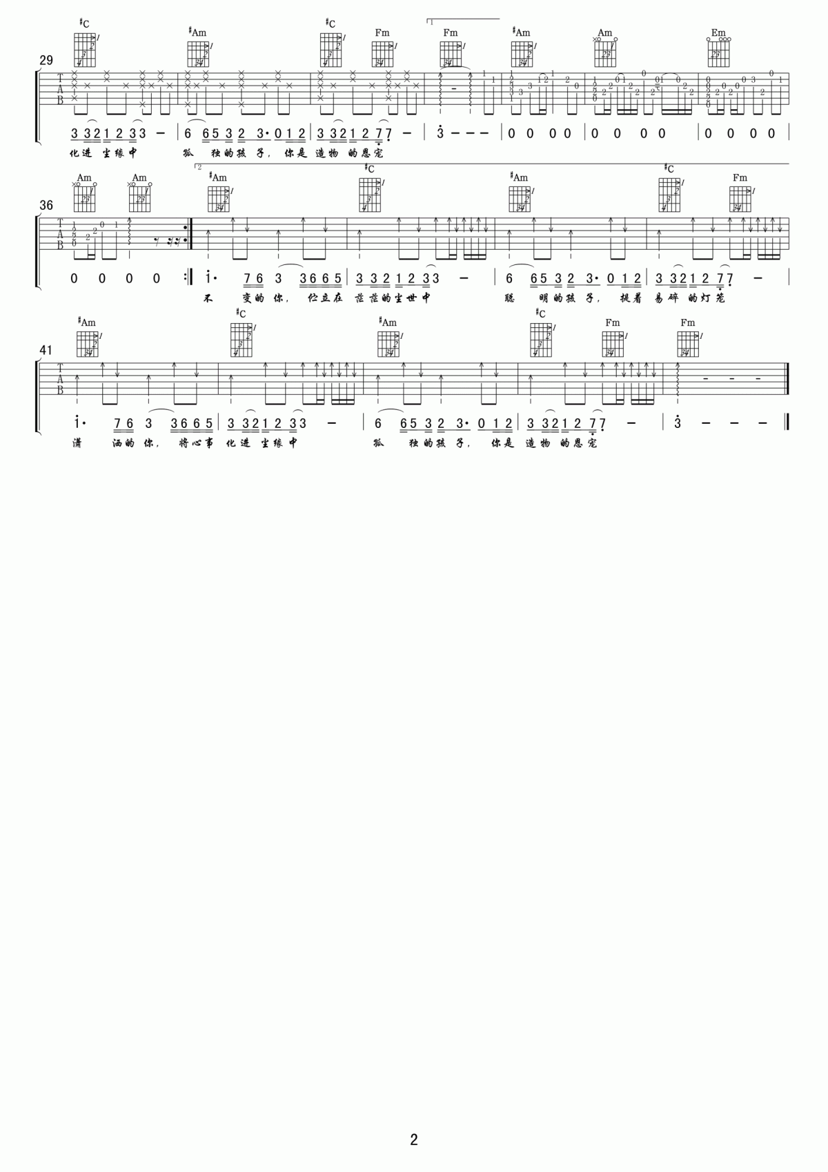 罗大佑_你的样子吉他谱