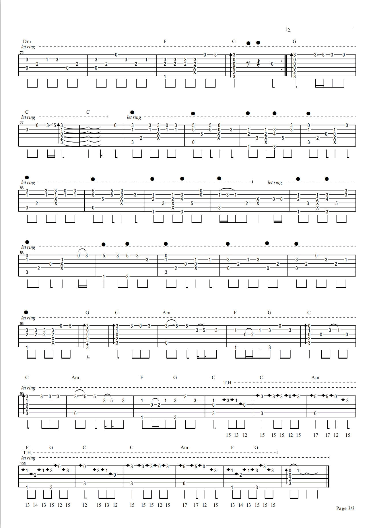 成都指弹谱_赵雷_吉他独奏谱__成都_指弹演示视频