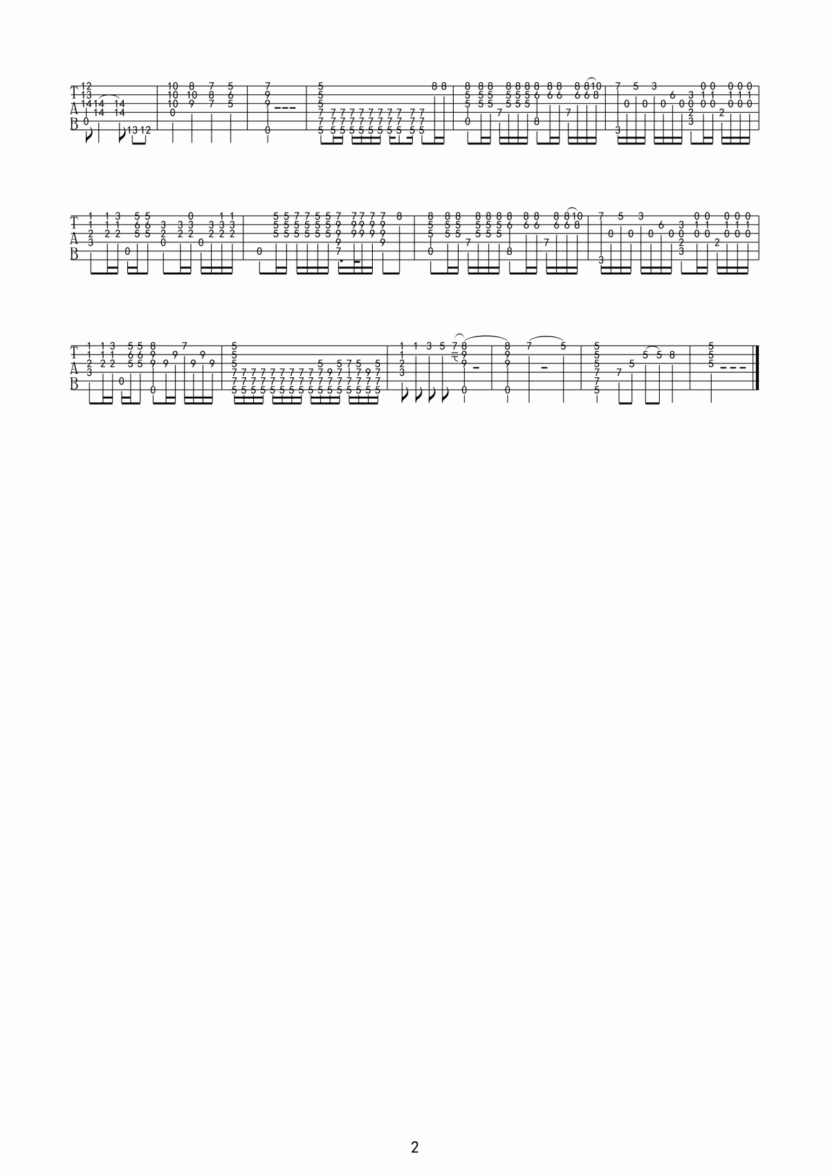 死了都要爱指弹吉他谱__信乐团