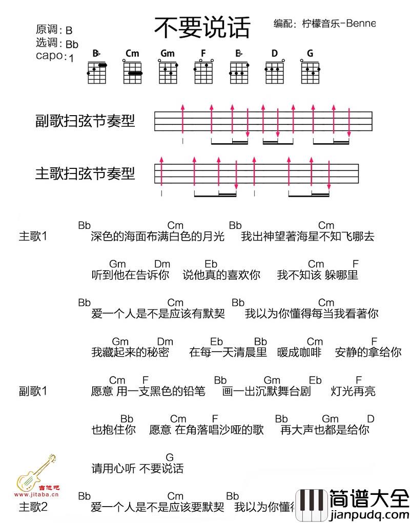 不要说话_尤克里里谱_陈奕迅