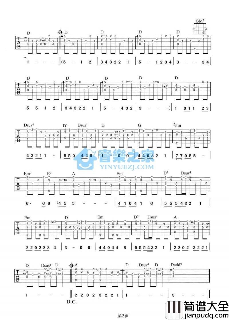干杯朋友_吉他谱_田震