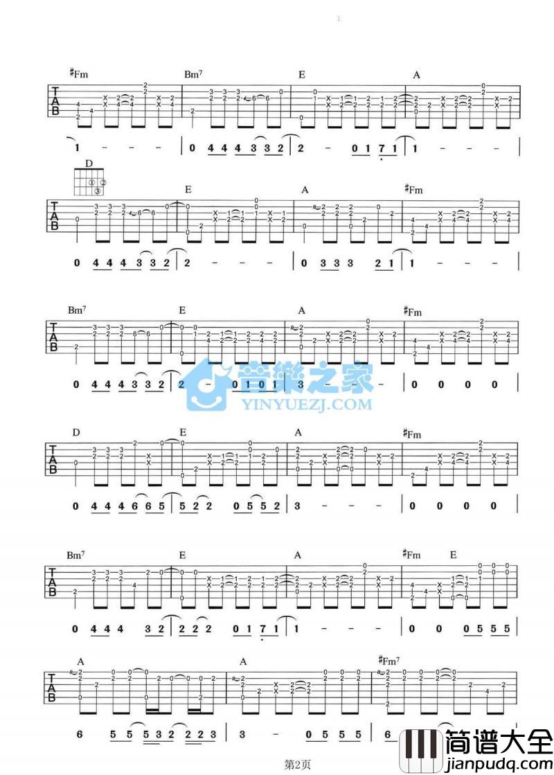 月亮可以代表我的心_吉他谱_杨坤