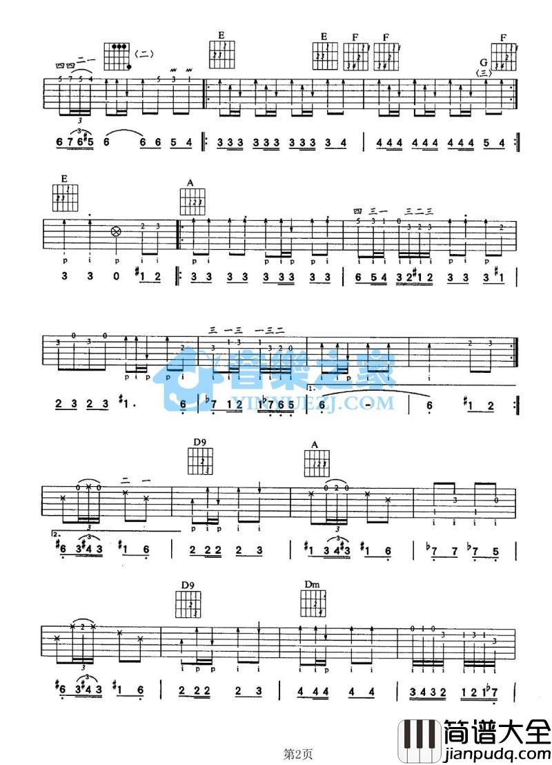 _西班牙斗牛士_指弹吉他谱